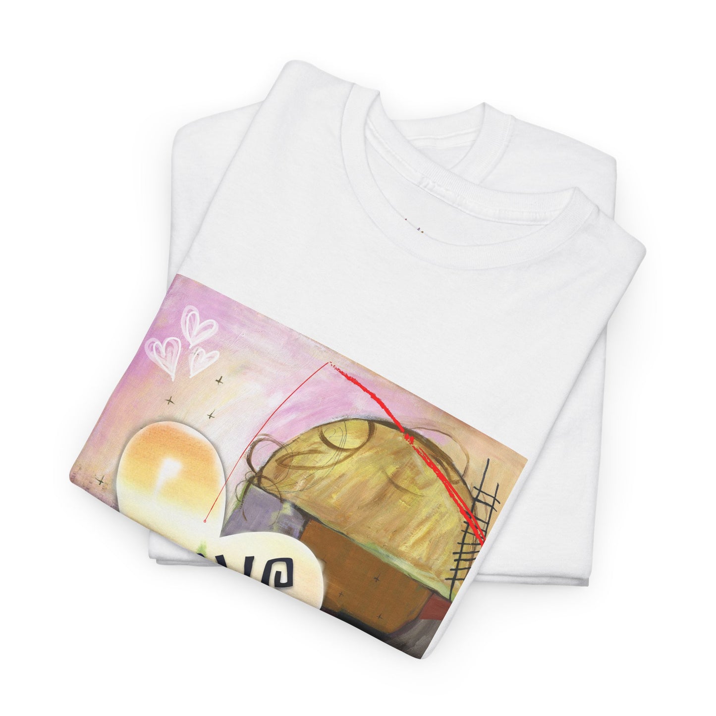 Valentine Love Heart Abstract, Unisex Heavy Cotton Tee by artist Marie Frederique
