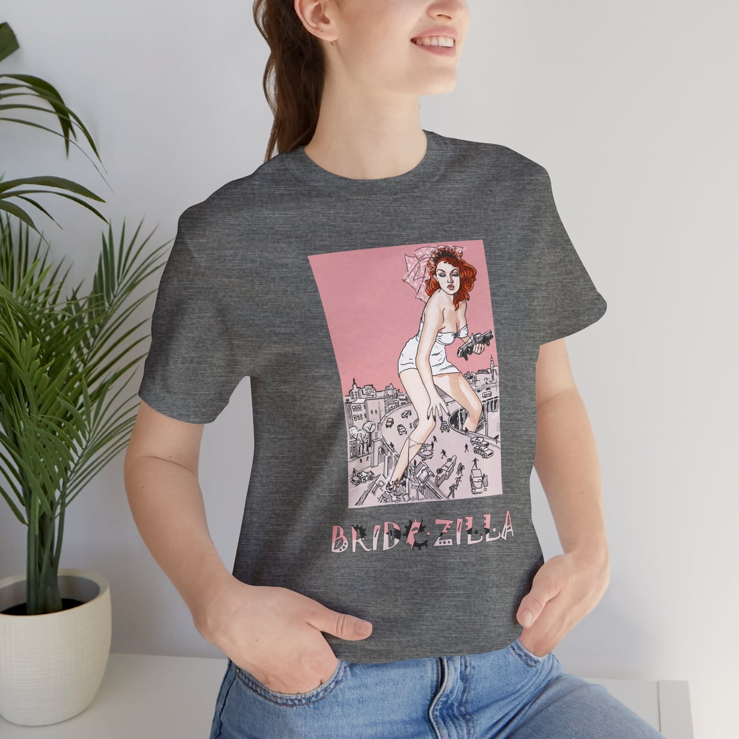 Bridezilla Retro Short Sleeve Tee by artist Marie Frederique
