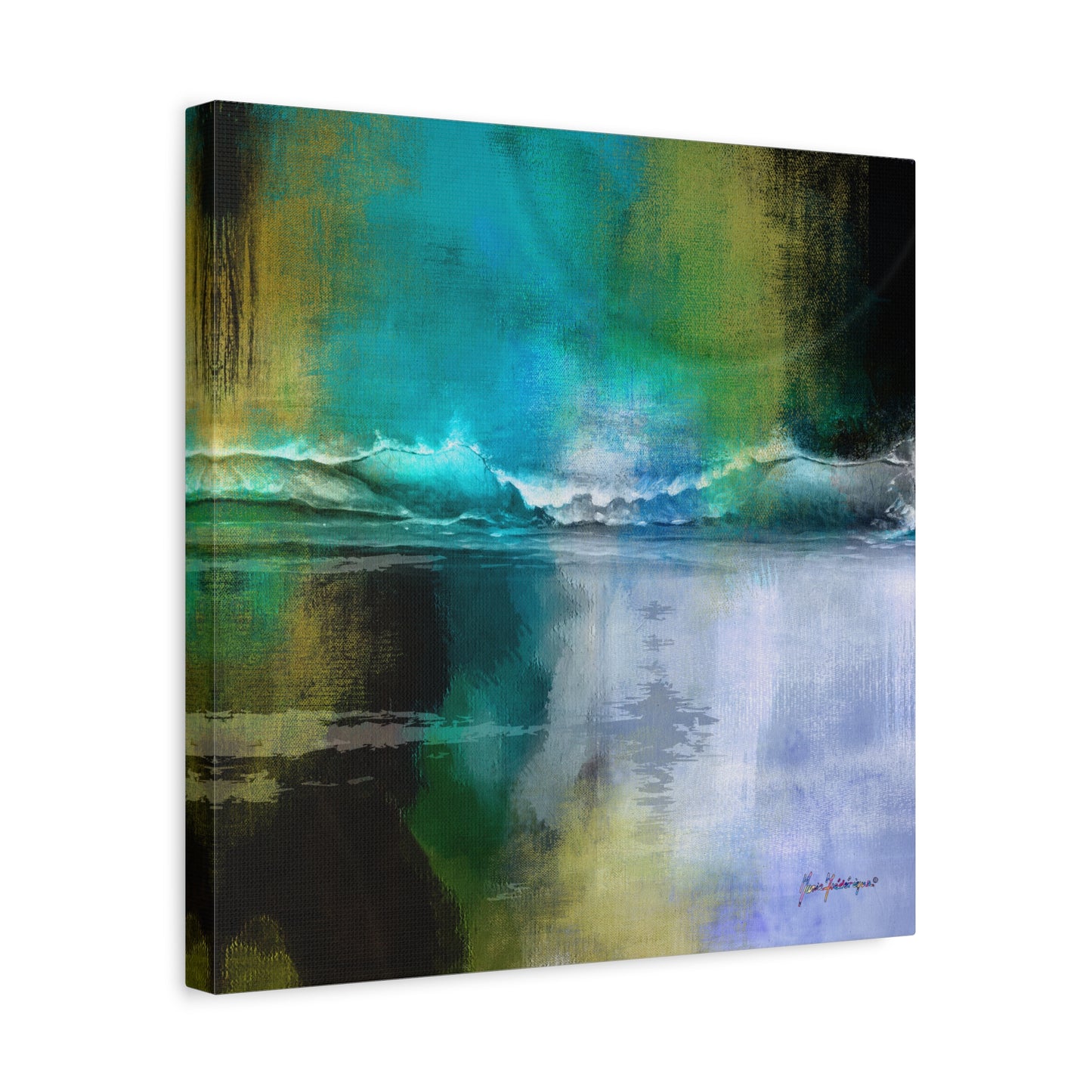 Full Moon Beach, Stretched Canvas Print by artist Marie Frederique