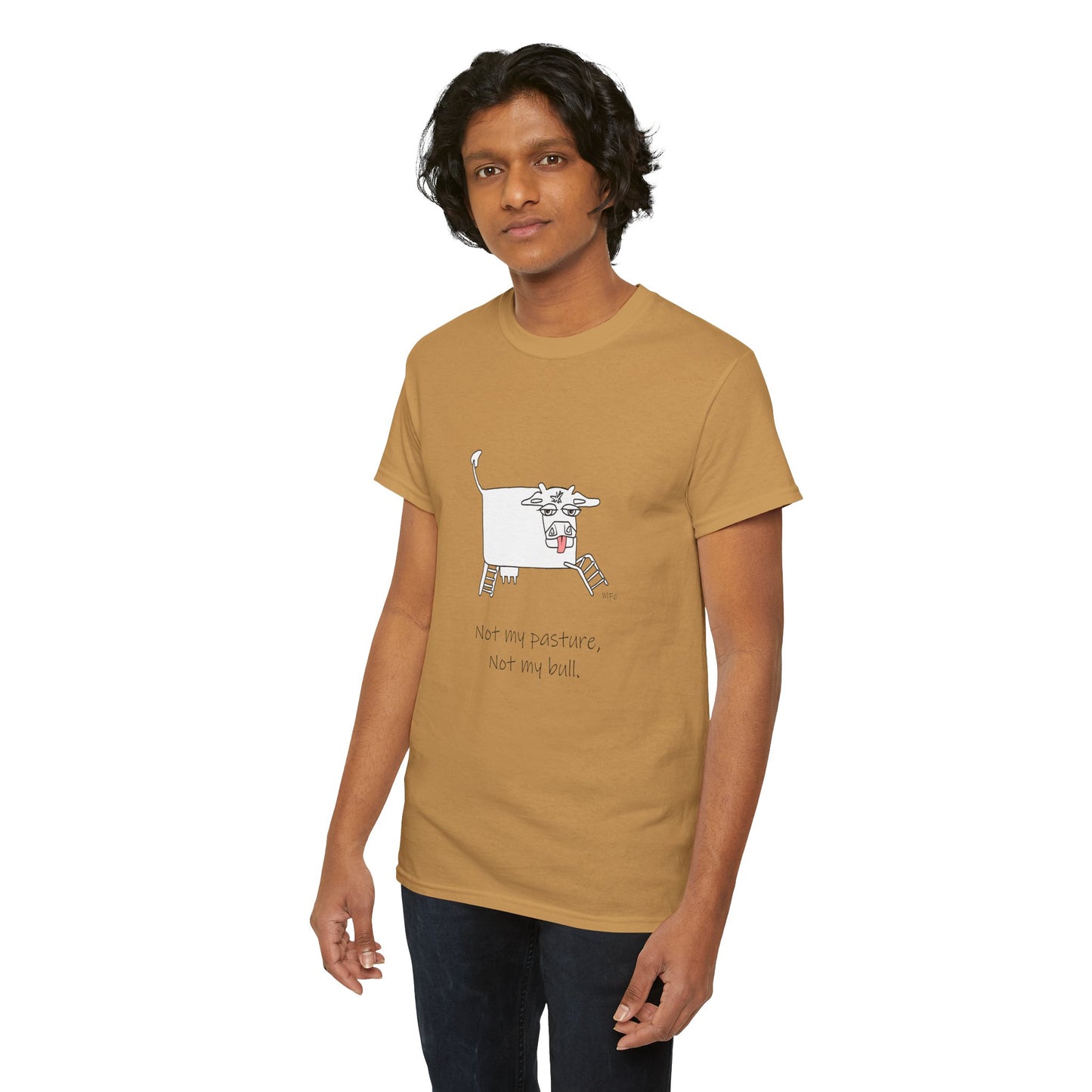 Funny Cow Graphic Tee - "Not My Pasture, Not My Bull" Unisex Heavy Cotton T-Shirt