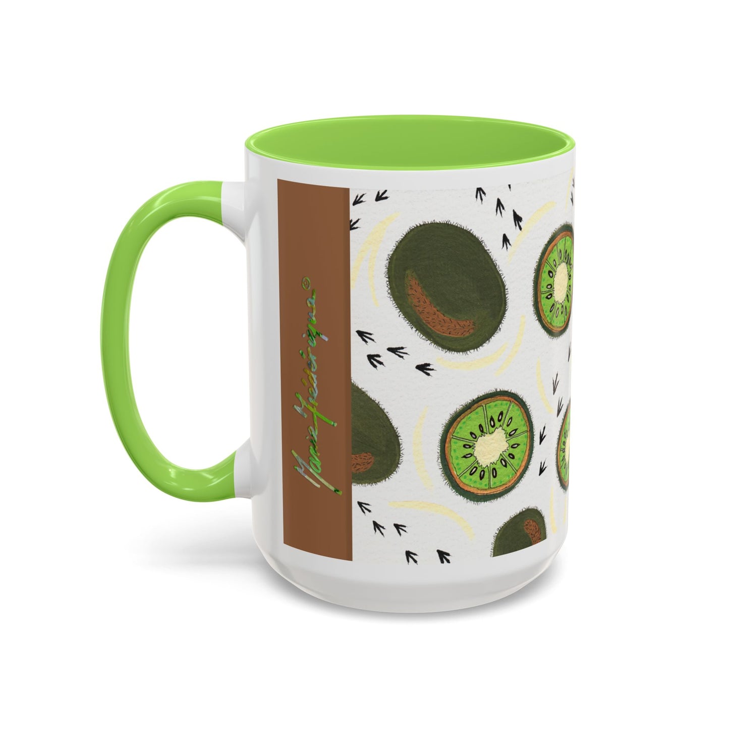 Kiwis and Kiwis Colorful Mug by Artist Marie Frederique