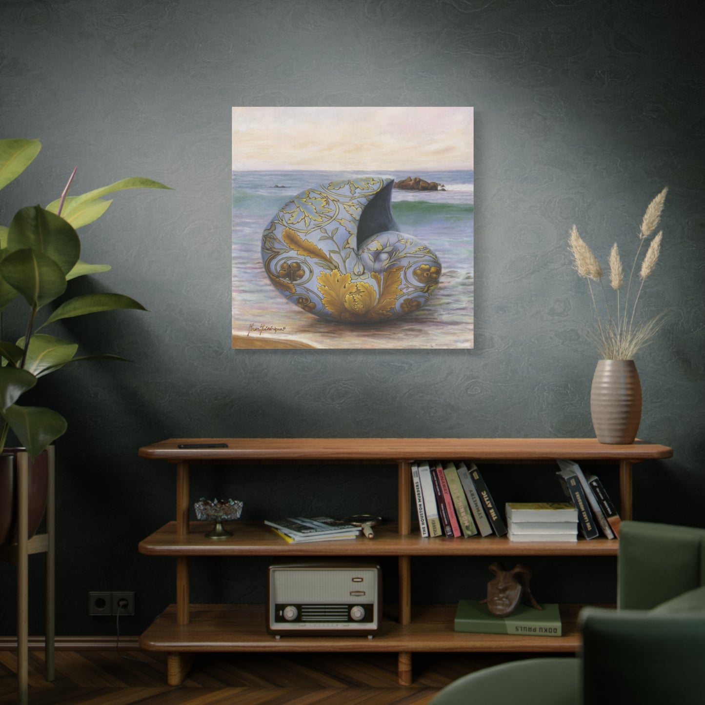Ocean Tapestry 2 - Elegant Nautilus Coastal Decor Art Print by artist Marie Frederique
