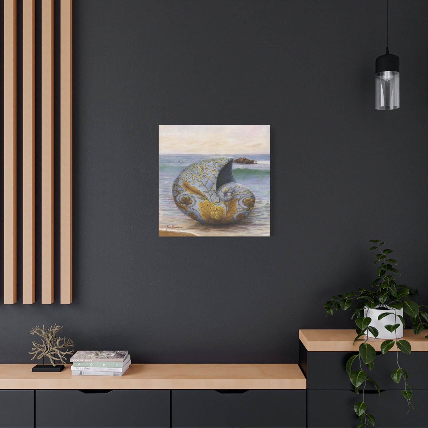 Ocean Tapestry 2 - Elegant Nautilus Coastal Decor Art Print by artist Marie Frederique