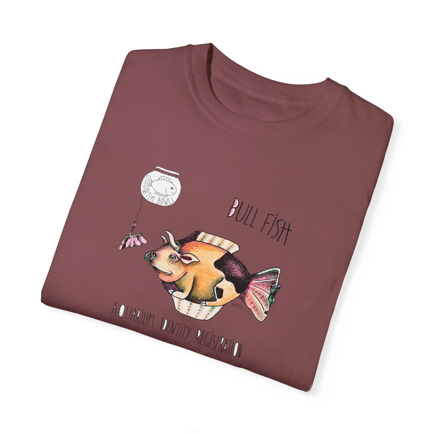 Bull Fish Unisex T-shirt - The Fishbowl Collection by artist Marie Frederique