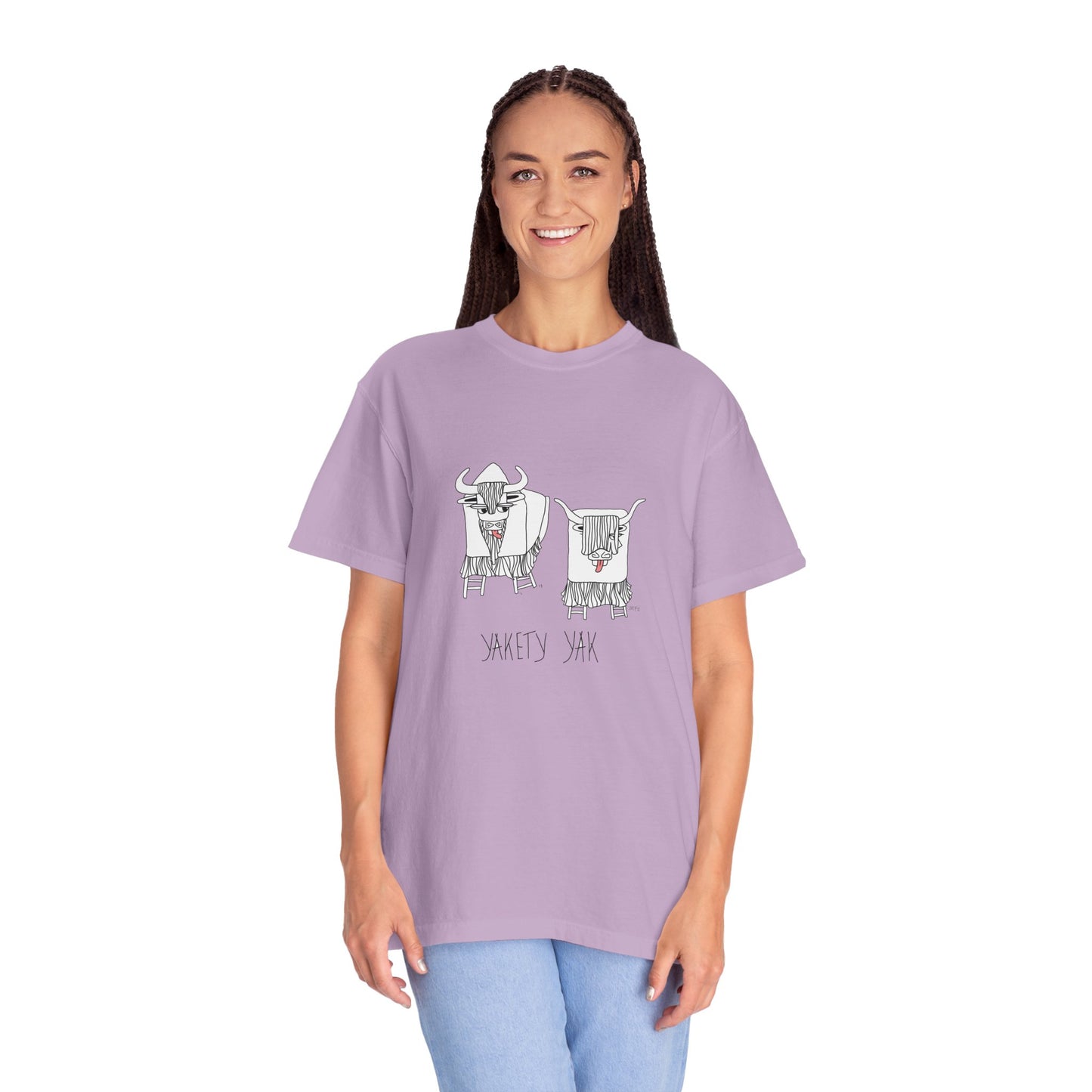 Whimsical Yak Art T-shirt by artist Marie Frederique Fun Graphic Tee, Unique Gift Idea, Animal Lover Shirt, Casual Wear, Farmhouse Style