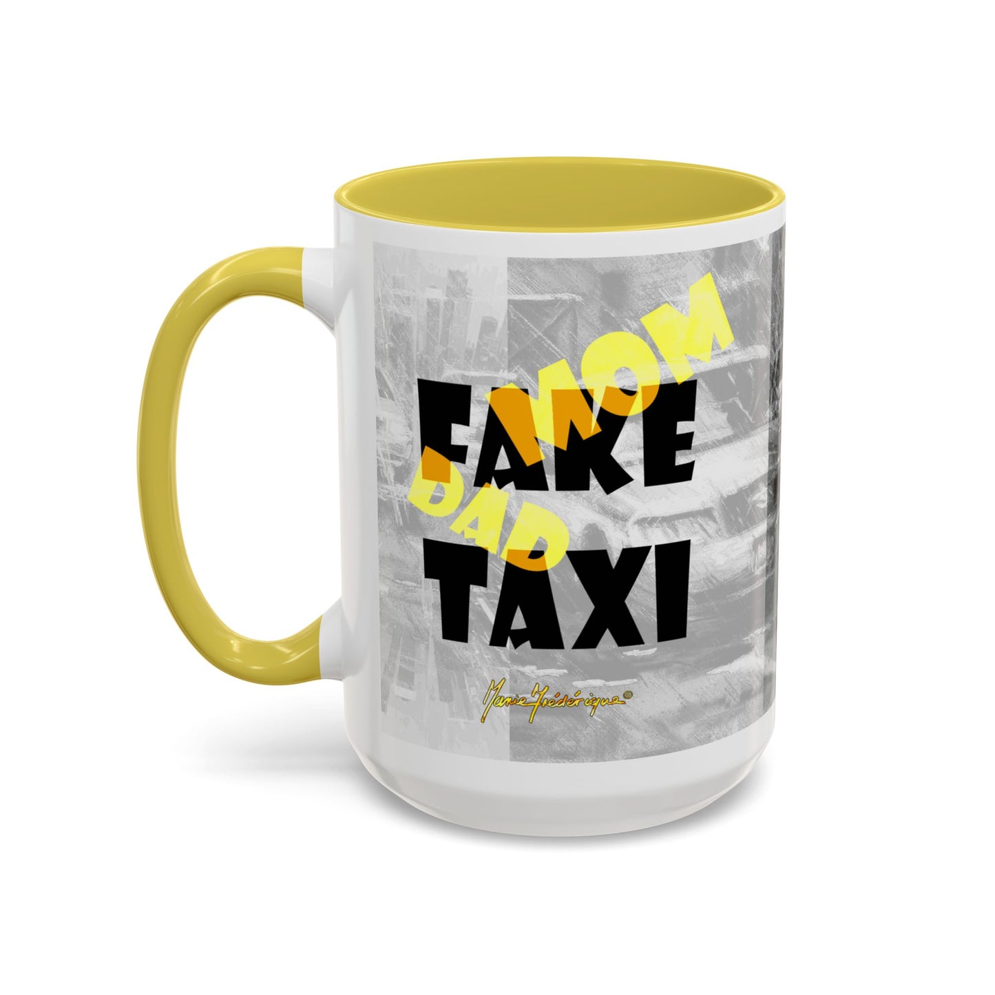 Taxi, Mom, Dad - City Scape Cabs by Artist Marie Frederique