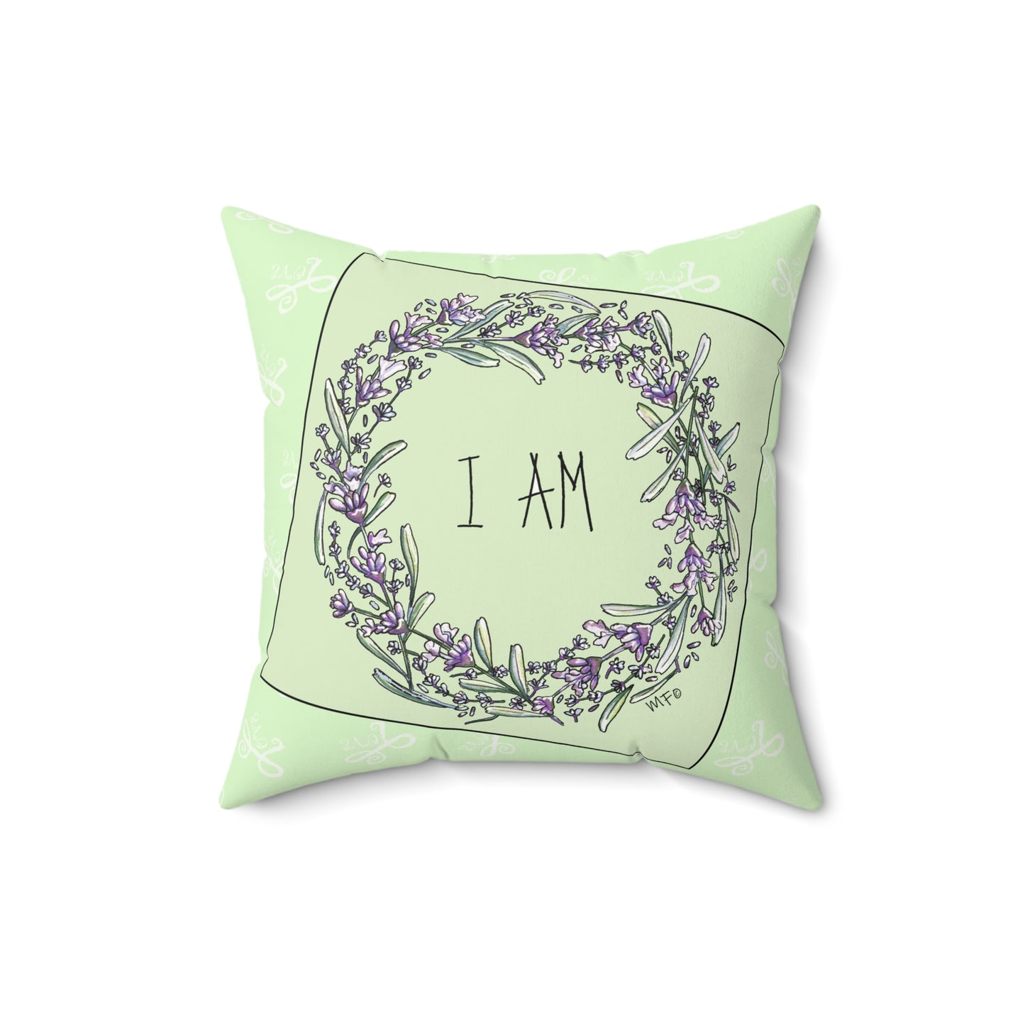 Lavender Affirmation Pillow, by artist Marie Frederique