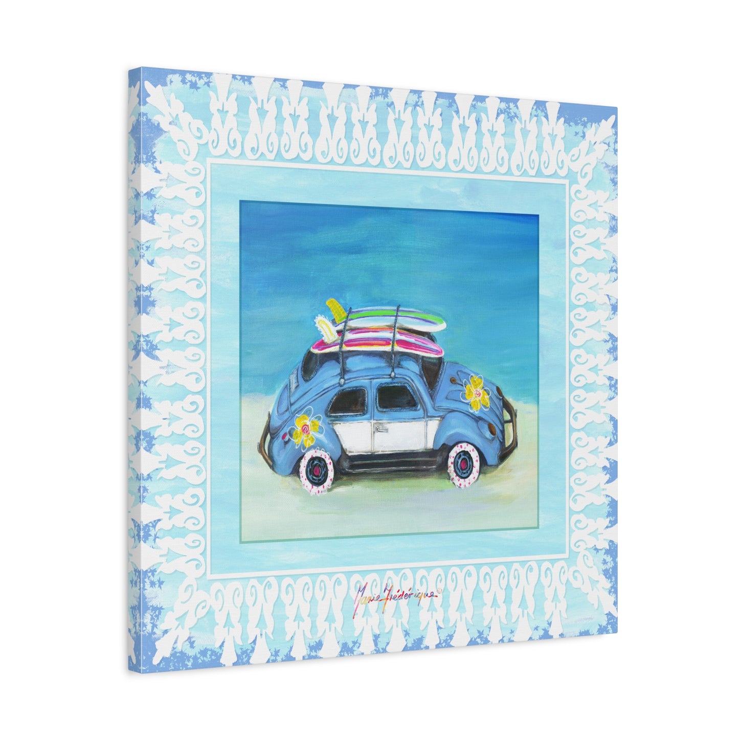 Surfing Buggy Canvas Art for Beach Lovers, by artist Marie Frederique