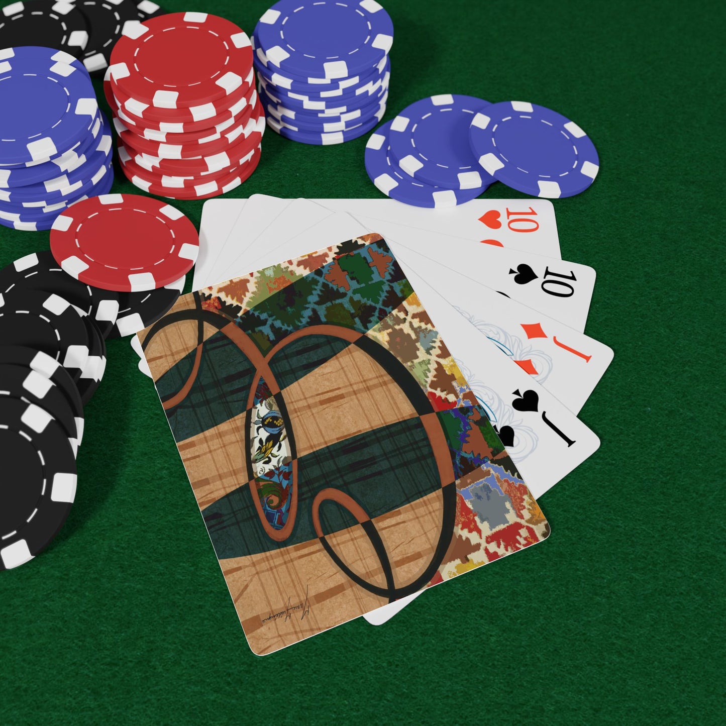 Smokey Spirals 2, Calligraphic Bridge/Poker Playing Cards Set – Unique Design for Game Night by artist Marie Frederique