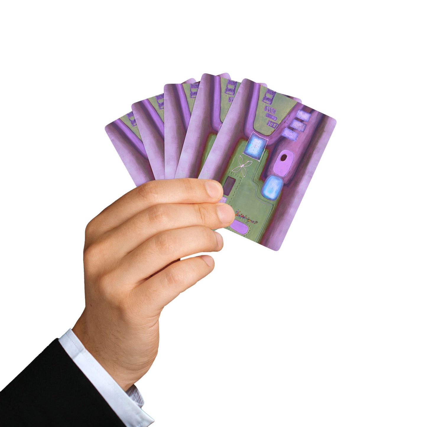 Abstract Train 2, Vibrant Playing Cards Set - Unique Art Design, Perfect for Game Nights & Gifts by artist Marie Frederique