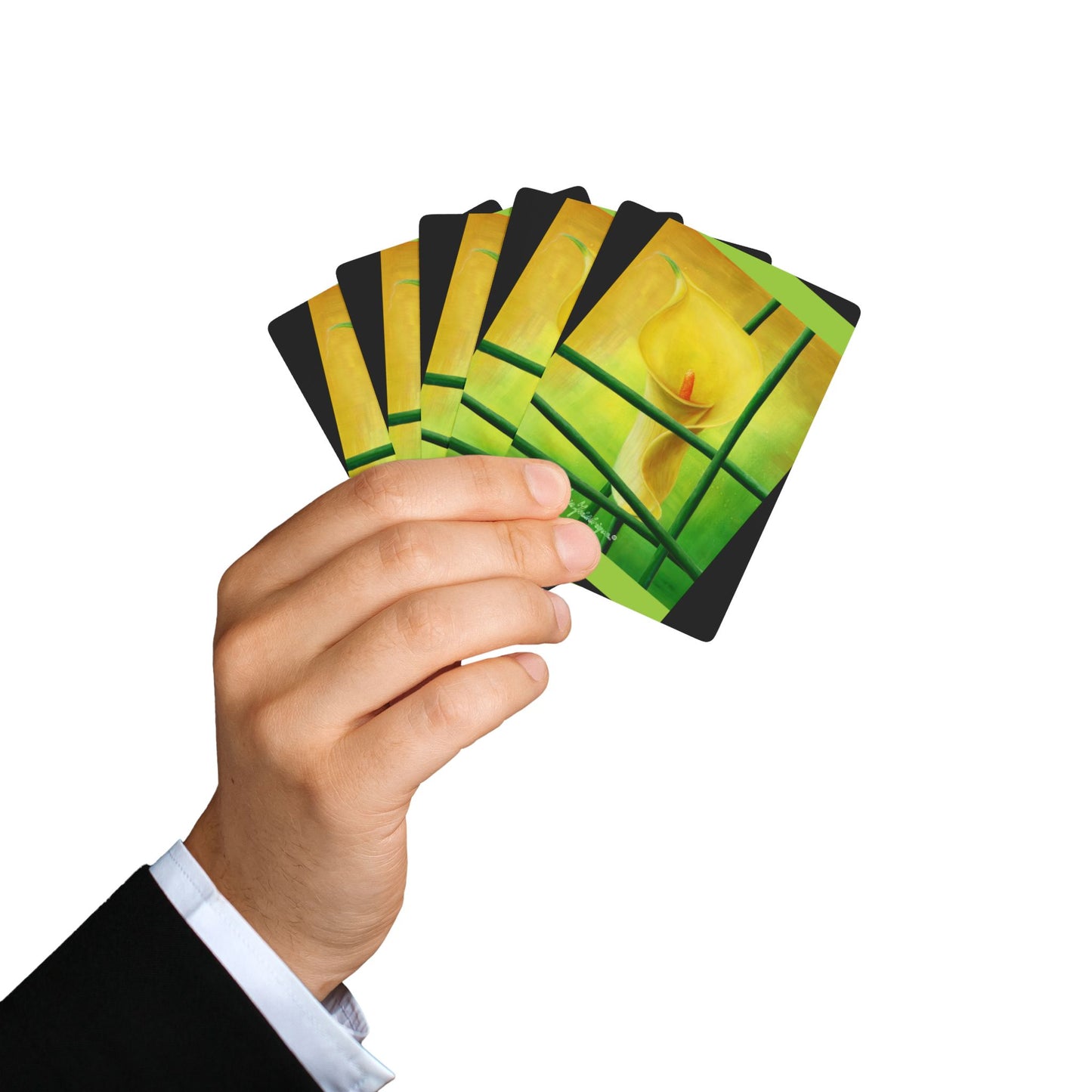 Arum Lily Yellow, Artistic Poker Playing Cards - Unique Card Deck for Game Nights by artist Marie Frederique