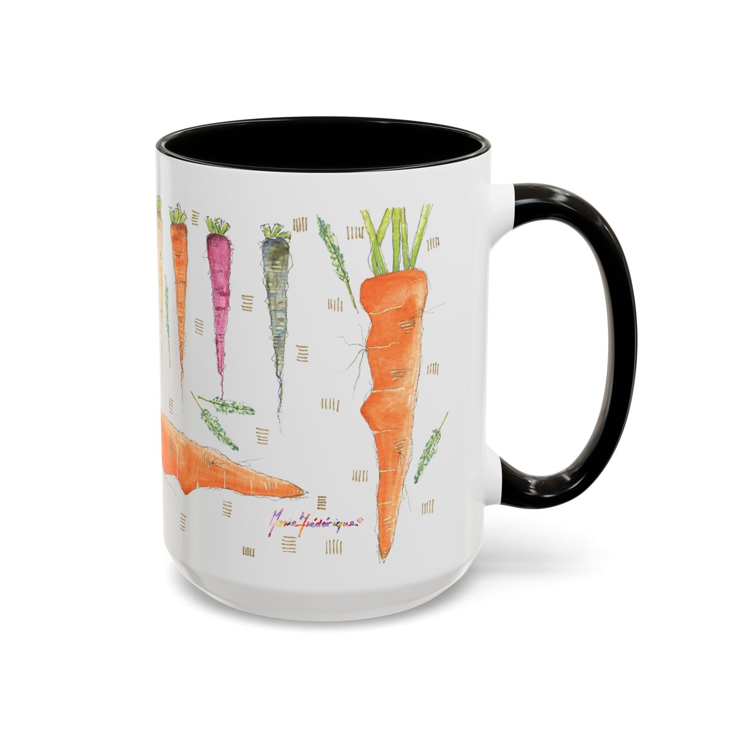Rainbow Carrot - Colorful Mug by Artist Marie Frederique