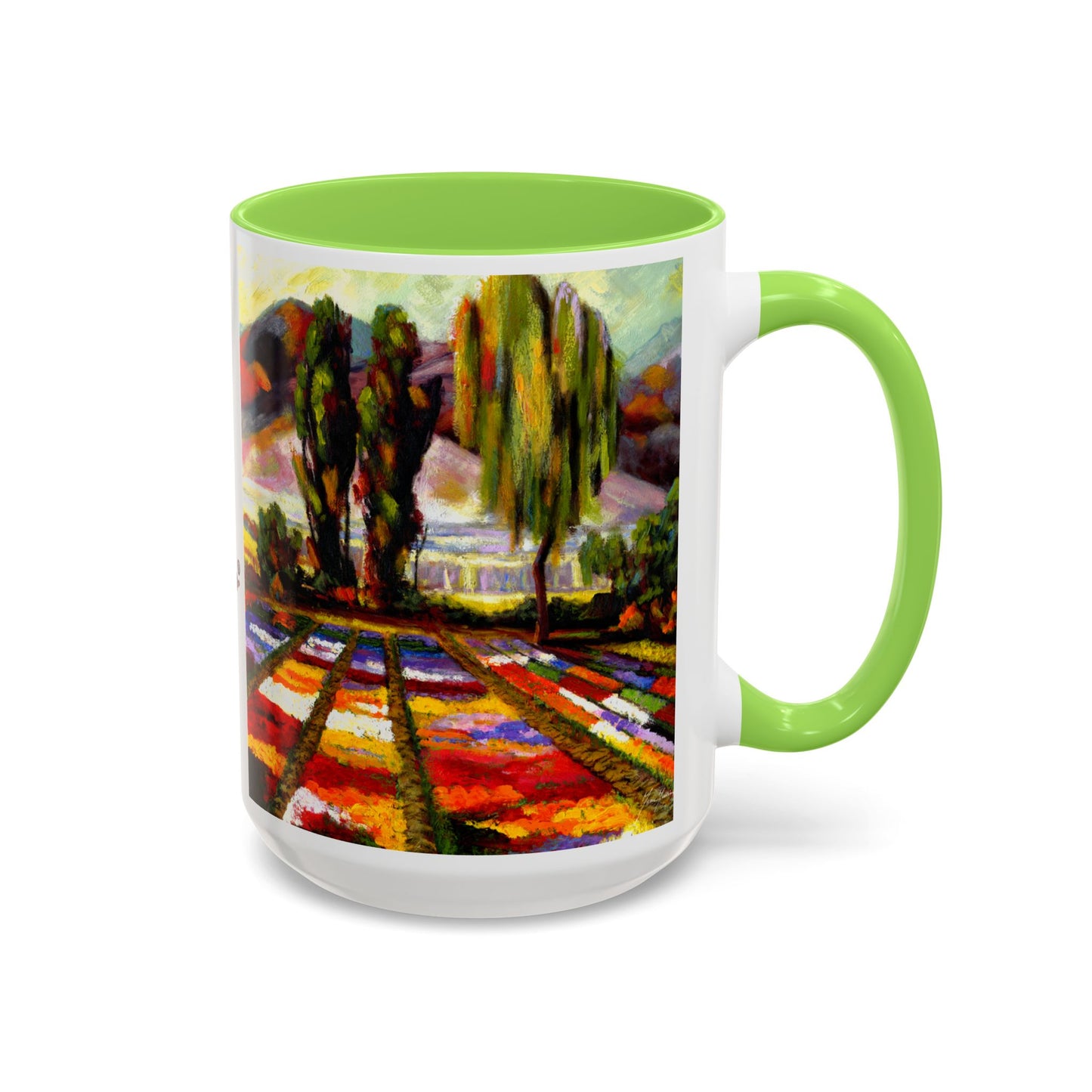 Flower Field "Let me be weird in peace" quote - Colorful Mug by Artist Marie Frederique