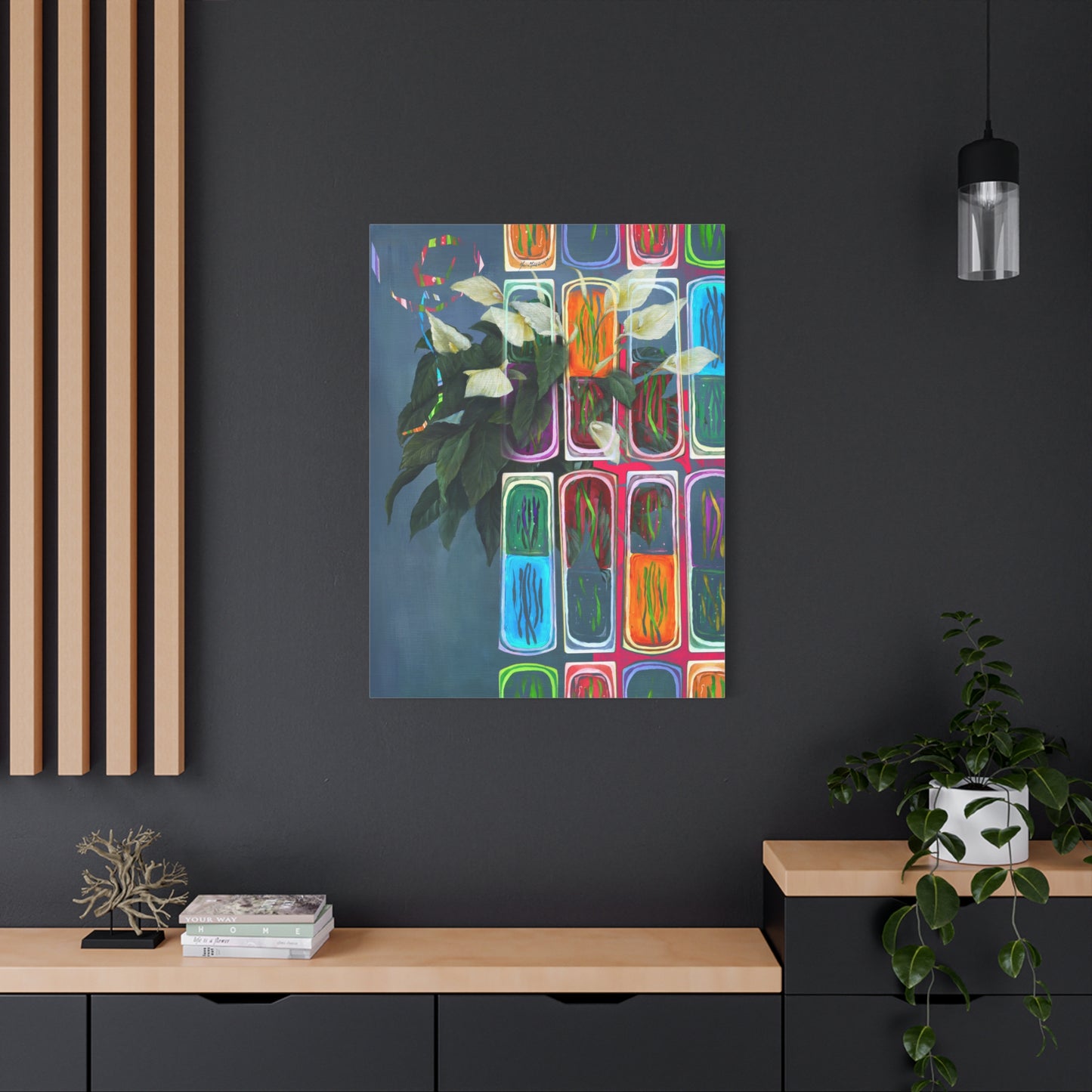 Abstract Lilies, Floral Canvas by artist Marie Frederique