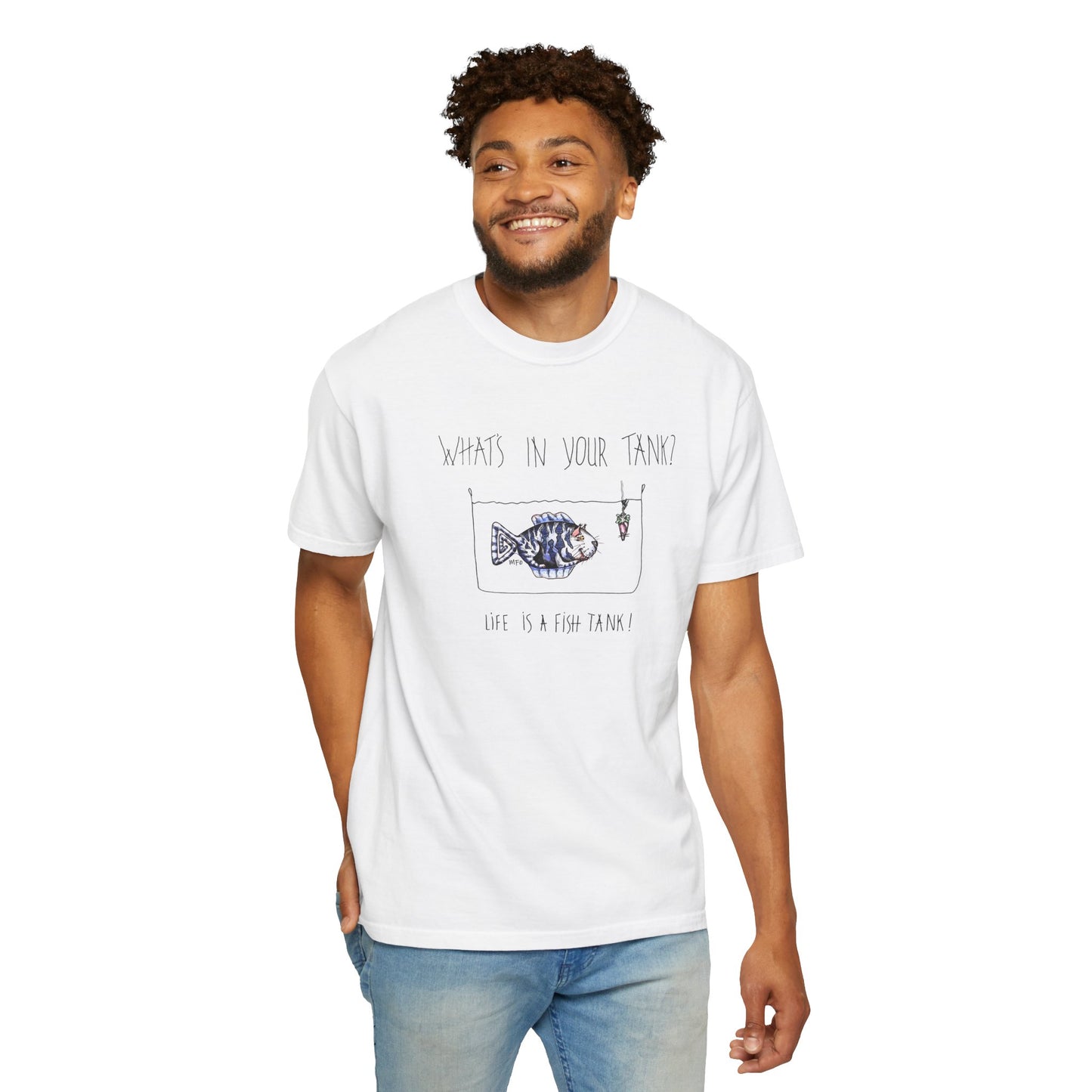 Fish Tank Collection, Cat Fish Aquarium T-Shirt by artist Marie Frederique