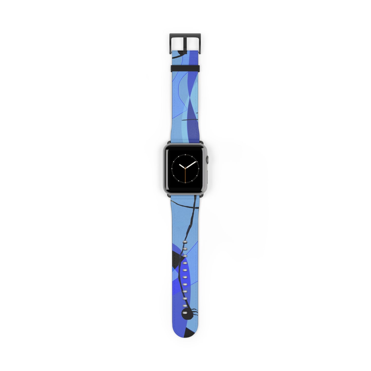 Abstract Series, Fun warm Blue tone faux leather Watch Band by artist Marie Frederique