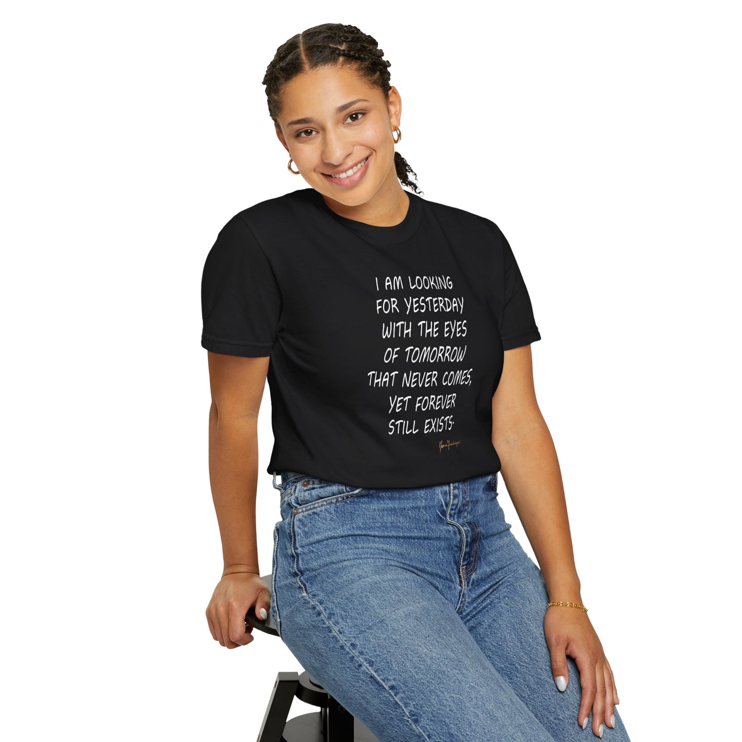 Time travel 'Looking for Yesterday' T-Shirt by artist Marie Frederique