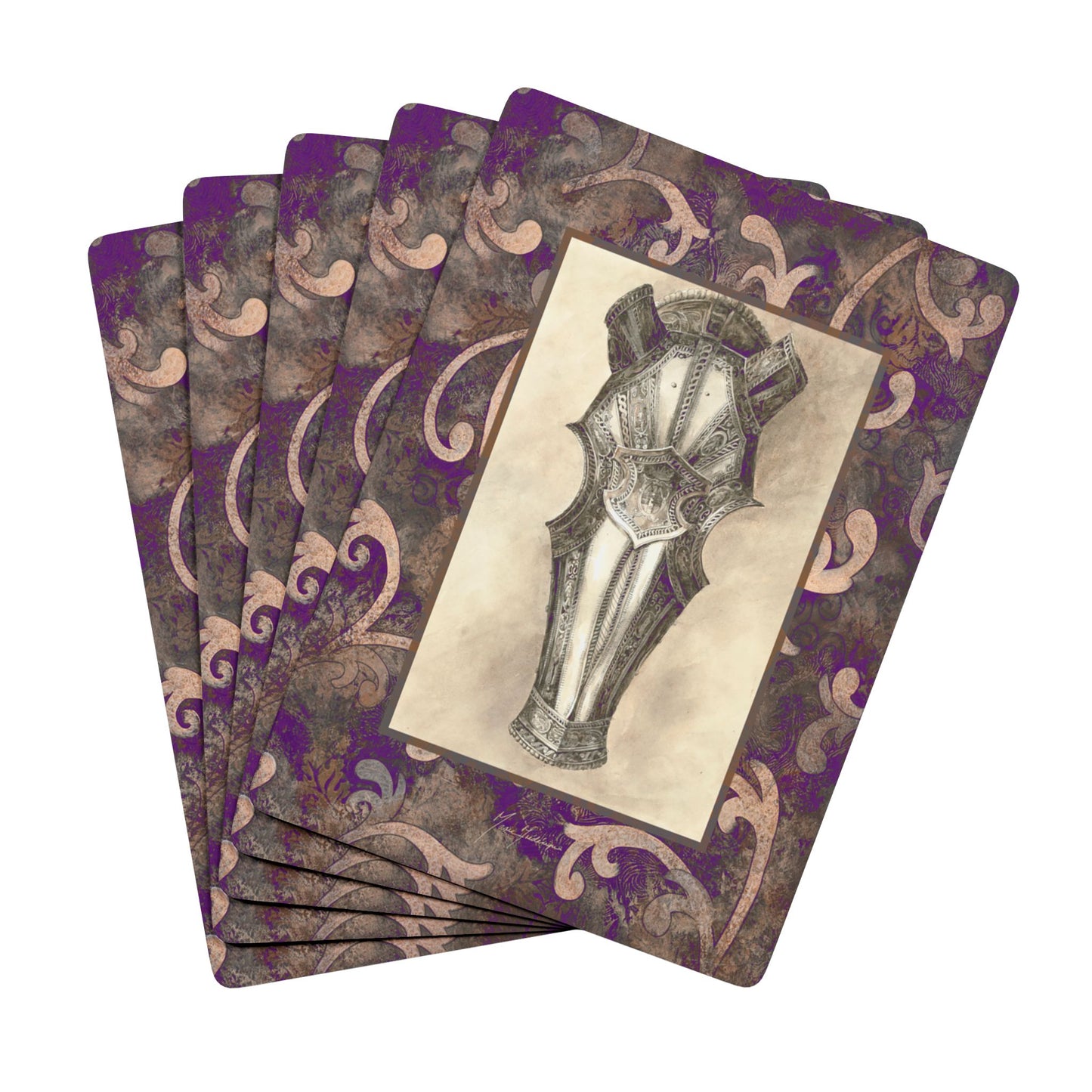 Antique Knights & Heraldry enthusiasts Bridge/Poker Playing Cards by artist Marie Frederique
