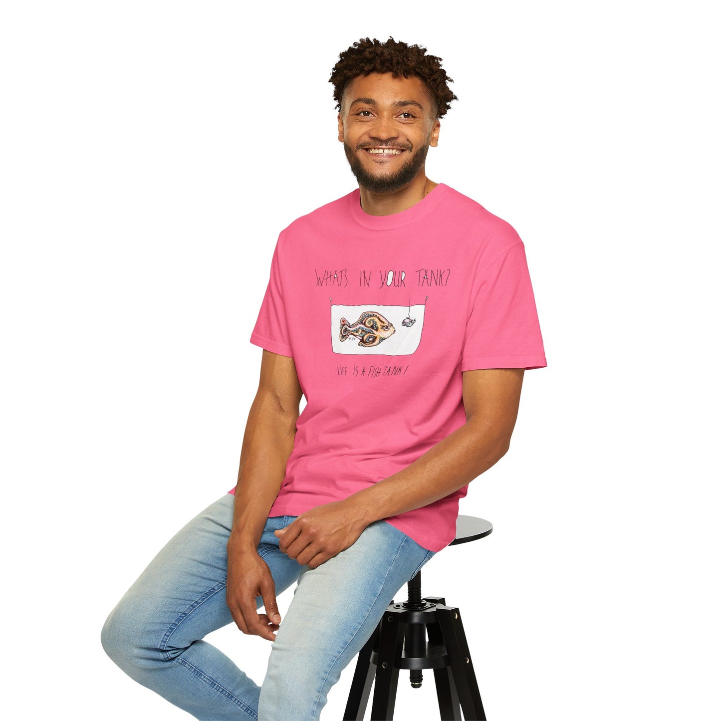Fish Tank Collection, Octopus Fish Aquarium T-Shirt by artist Marie Frederique