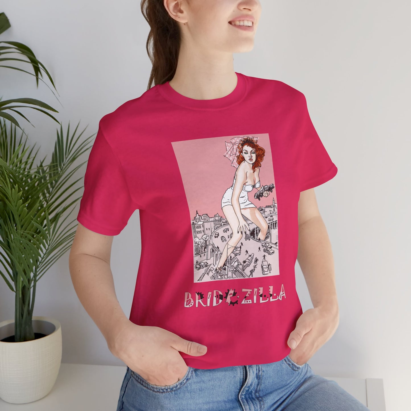 Bridezilla Retro Short Sleeve Tee by artist Marie Frederique