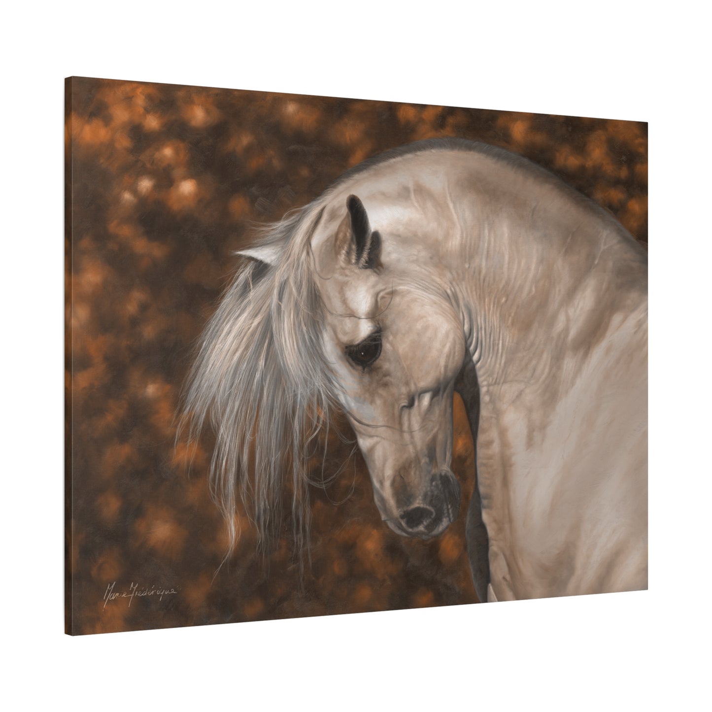 Elegant Horse Portrait Canvas Wall Art by artist Marie Frederique