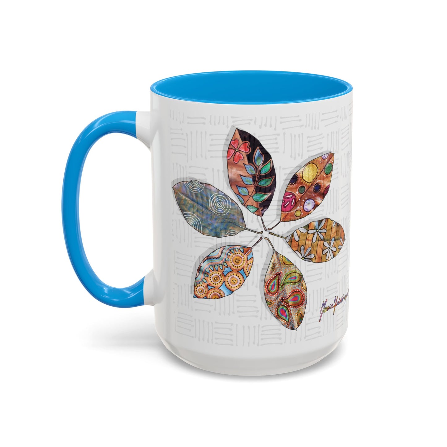 Painted Leaves Mug by Artist Marie Frederique