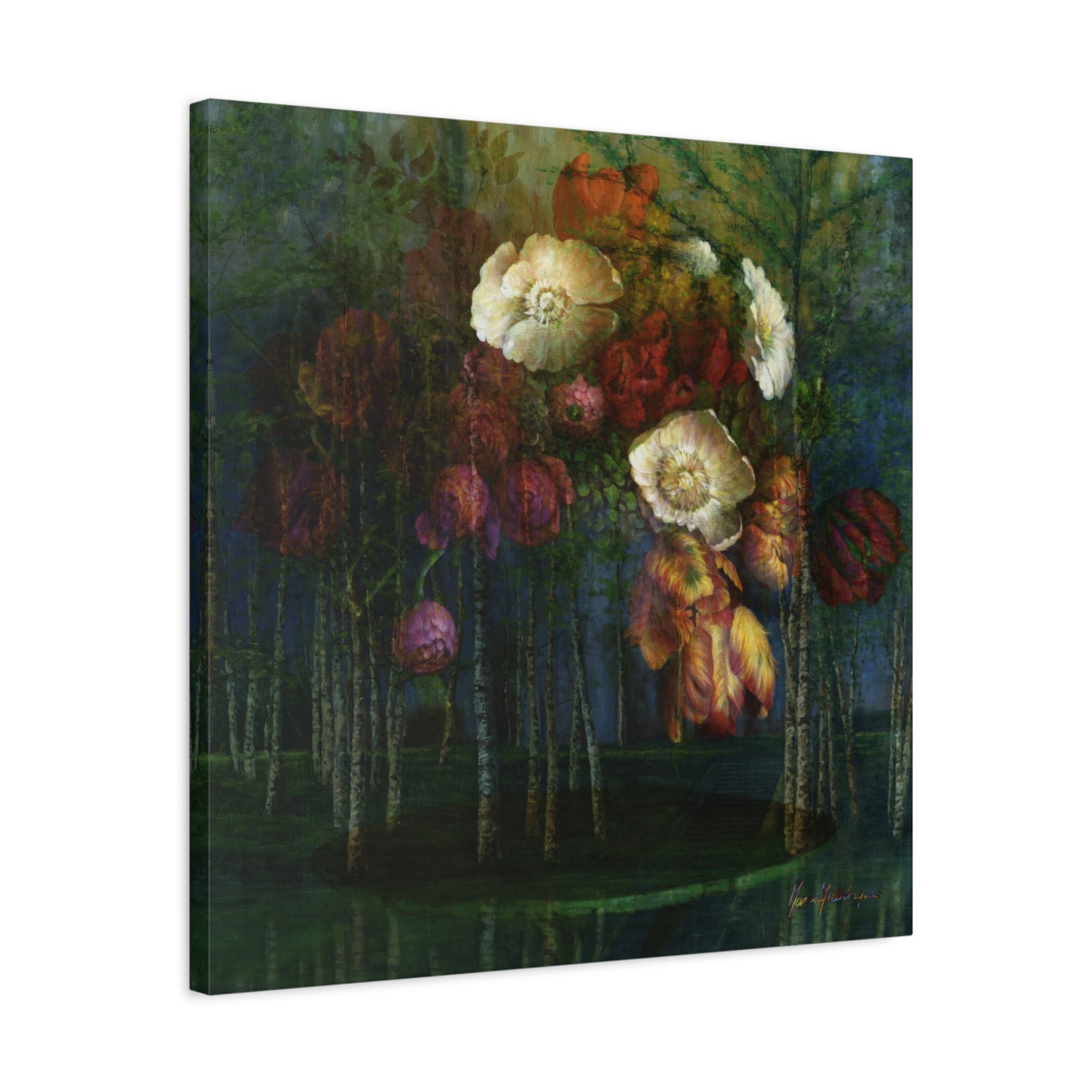 Floral, Suspended Garden Canvas Art Print by artist Marie Frederique