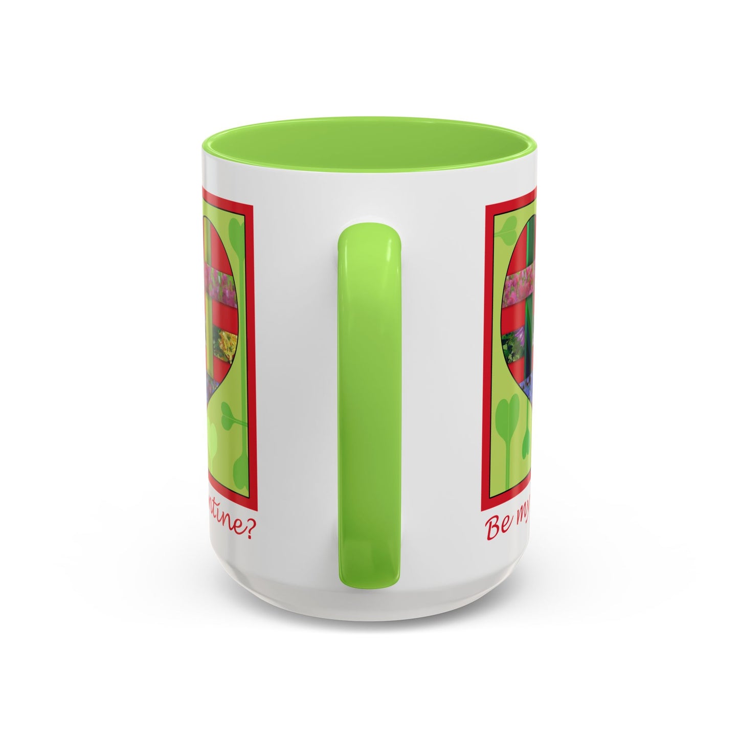 Valentine Red Multicolored Ribbon Heart - 11oz & 15oz Colorful Mug Gift by artist Marie Frederique