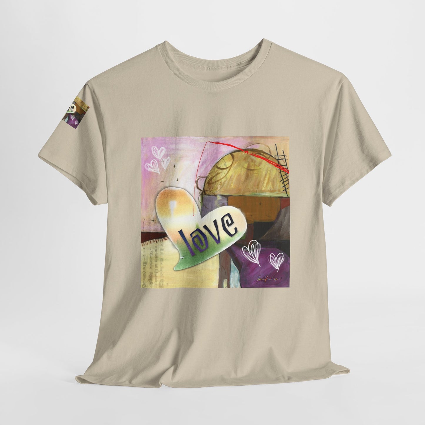 Valentine Love Heart Abstract, Unisex Heavy Cotton Tee by artist Marie Frederique