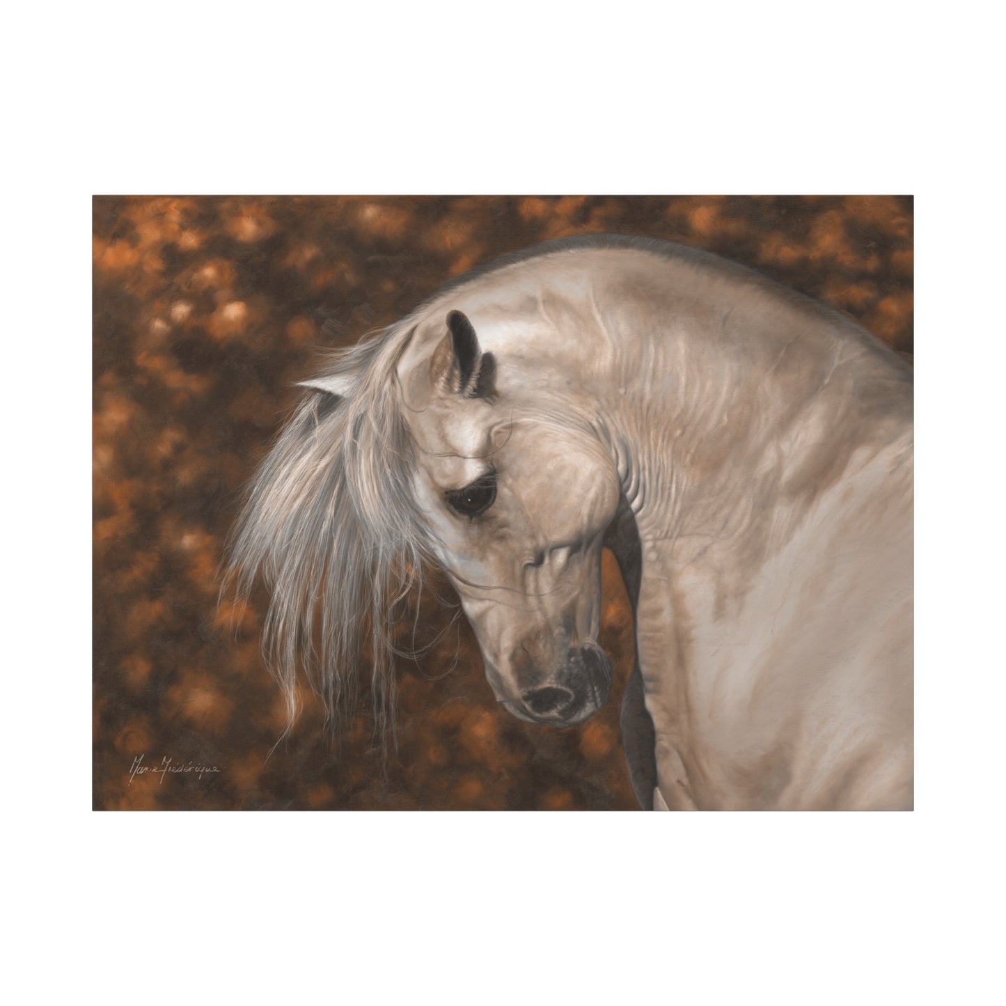 Elegant Horse Portrait Canvas Wall Art by artist Marie Frederique