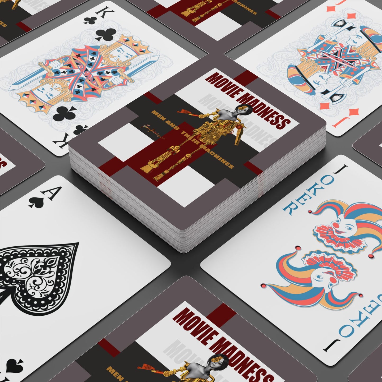 Playing cards - Movie Madness, AI for Poker - Unique Deck for Film Lovers by artist Marie Frederique