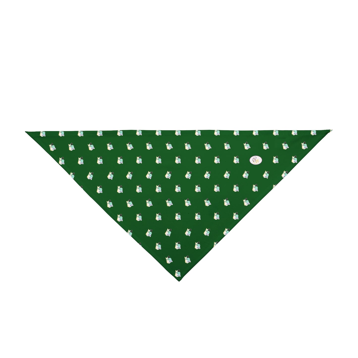 CTS Pet Bandana in green available in 2 sizes By Artist Marie Frederique