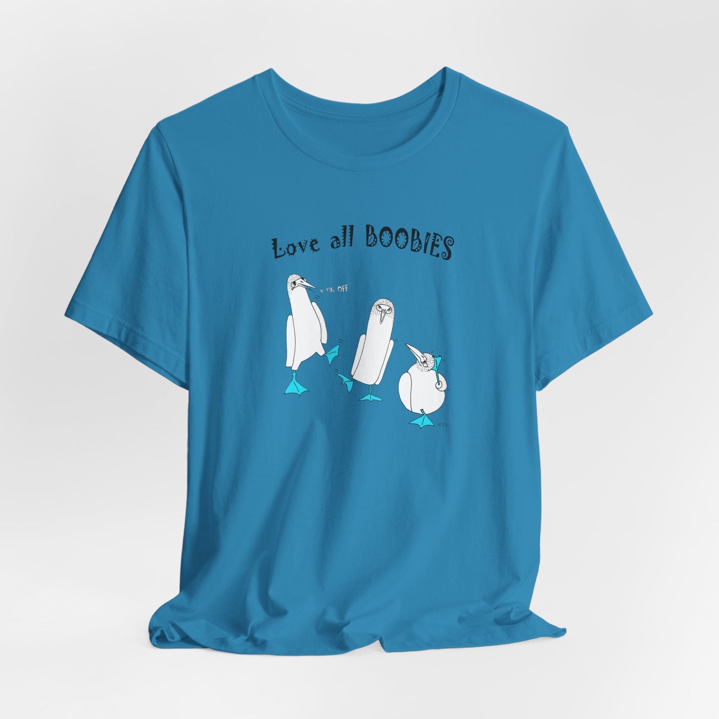 Blue-Footed Boobie Whimsical T-Shirt by artist Marie Frederique