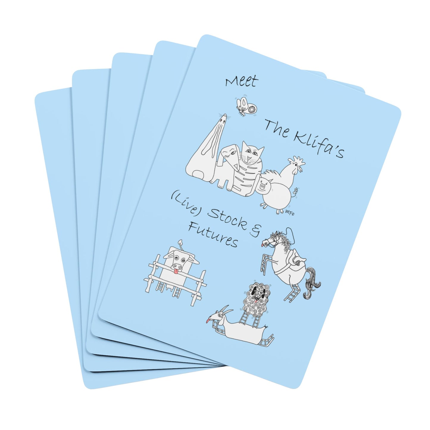 Klifa blue, Custom Playing Cards - Fun & Unique Card Game Set by artist Marie Frederique