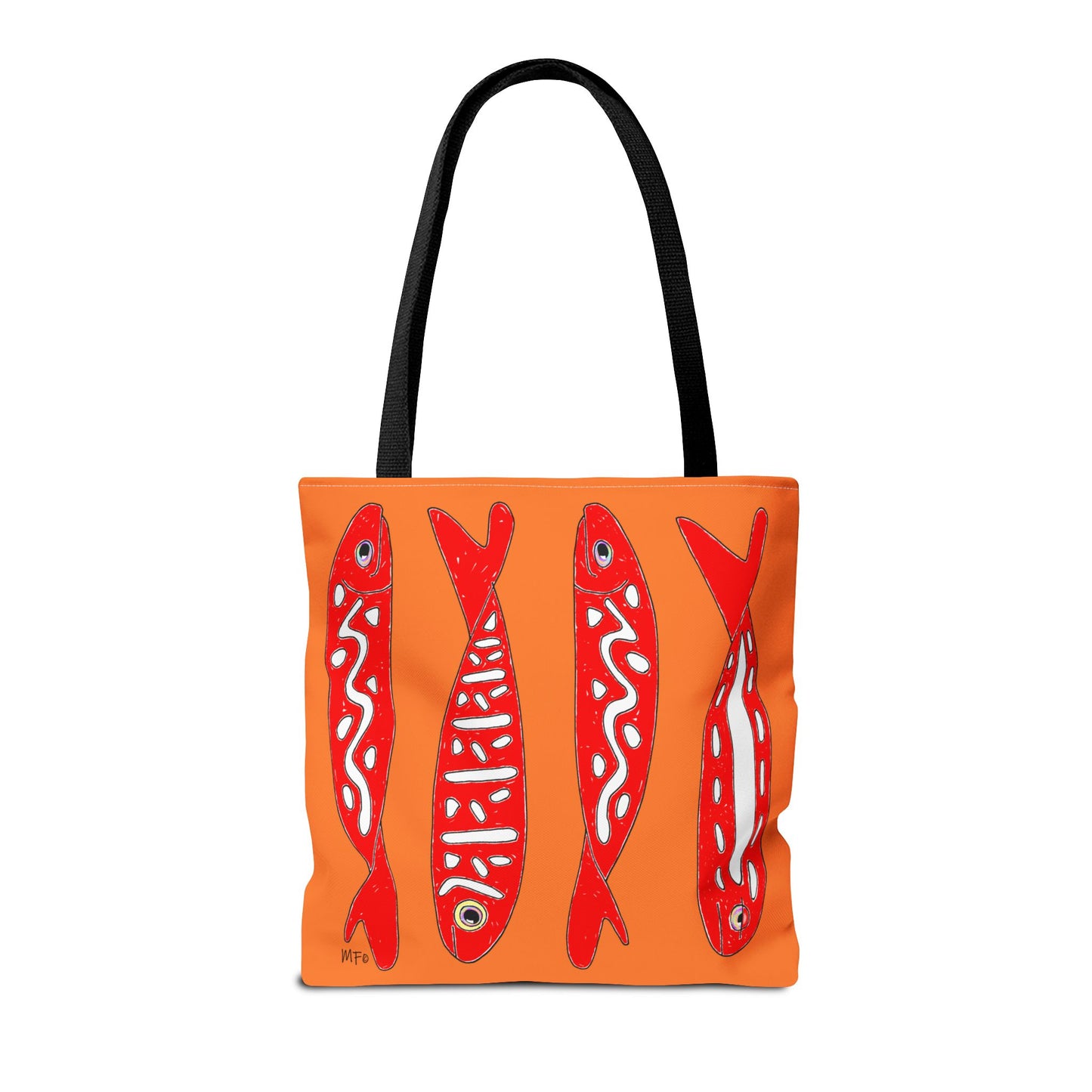 Fish Pattern, colorful Tote Bag by artist Marie Frederique