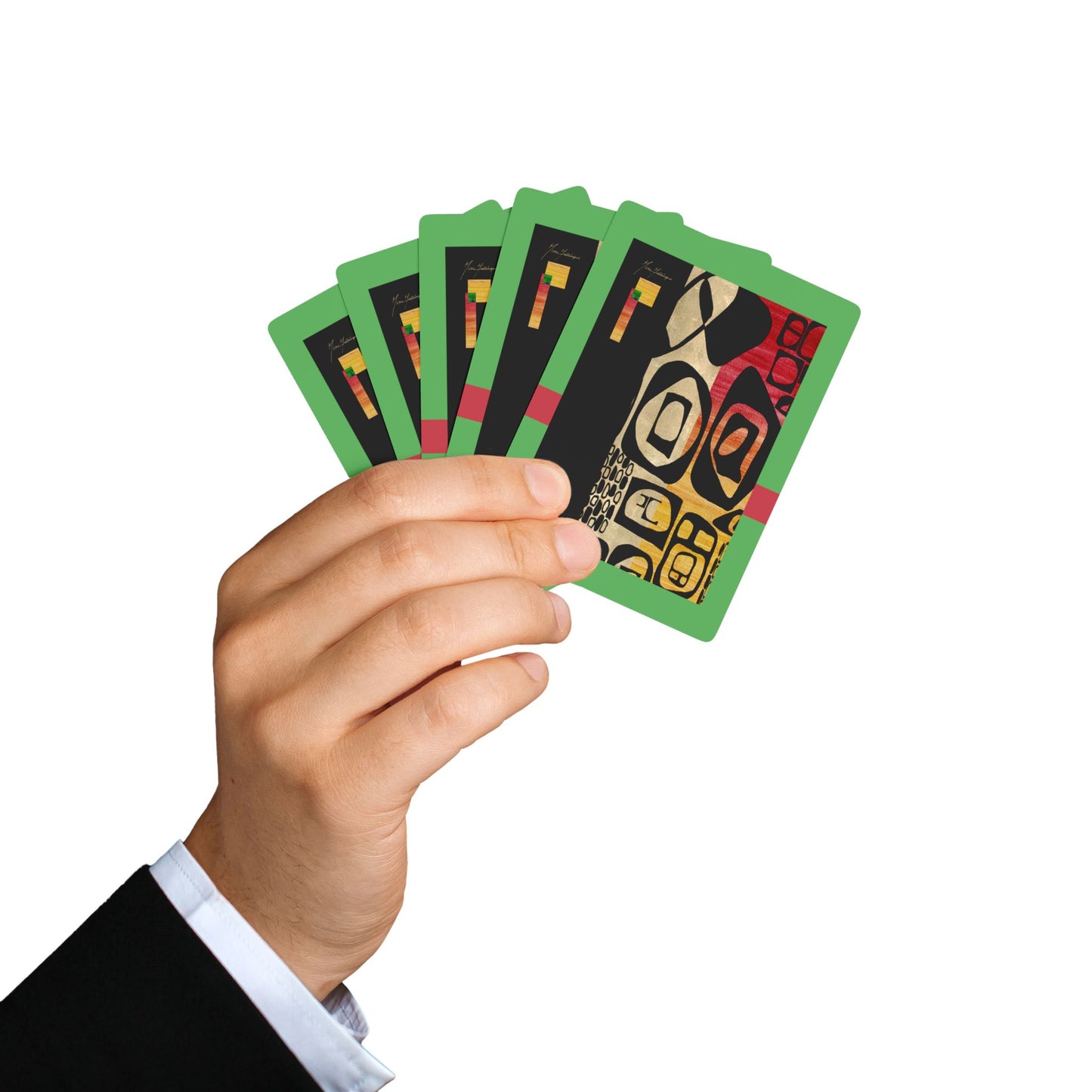 Rug Run Green; Artistic Bridge/Poker Playing Cards Set - Unique Design for Game Nights & Collectors by artist Marie Frederique