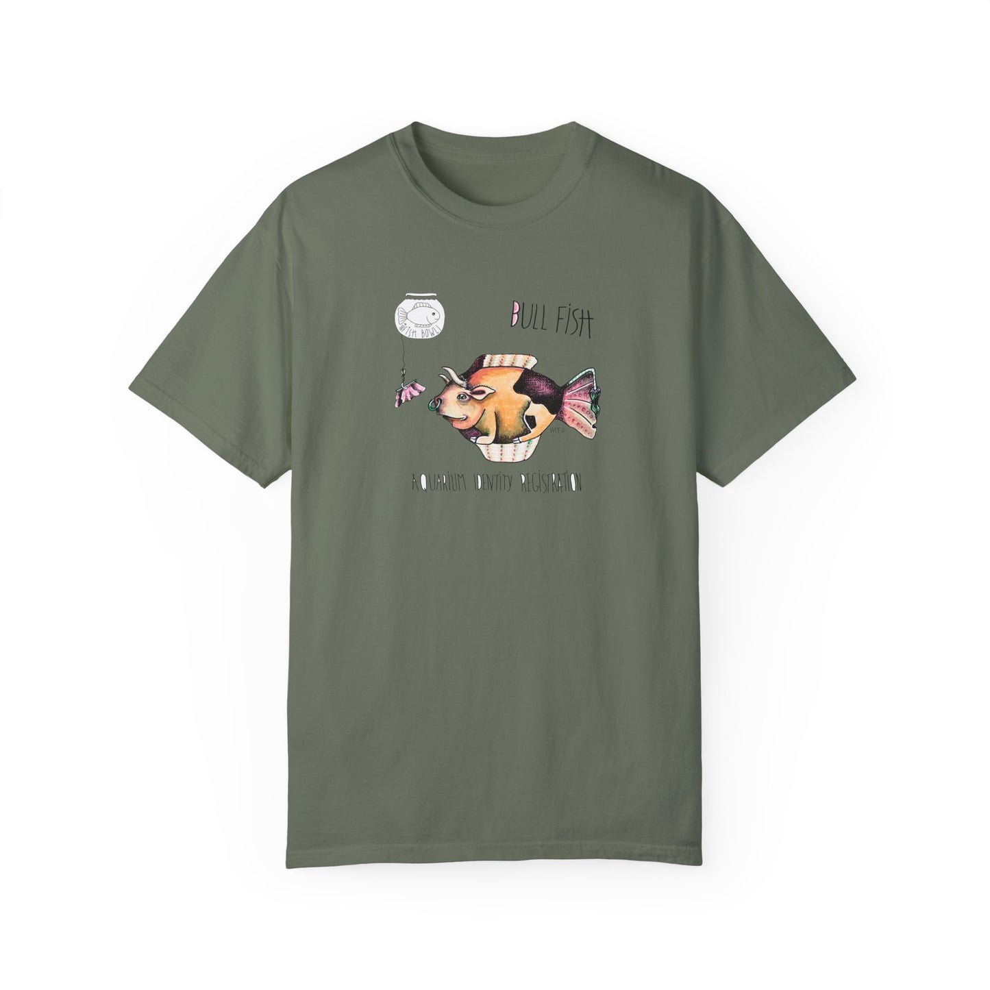 Bull Fish Unisex T-shirt - The Fishbowl Collection by artist Marie Frederique