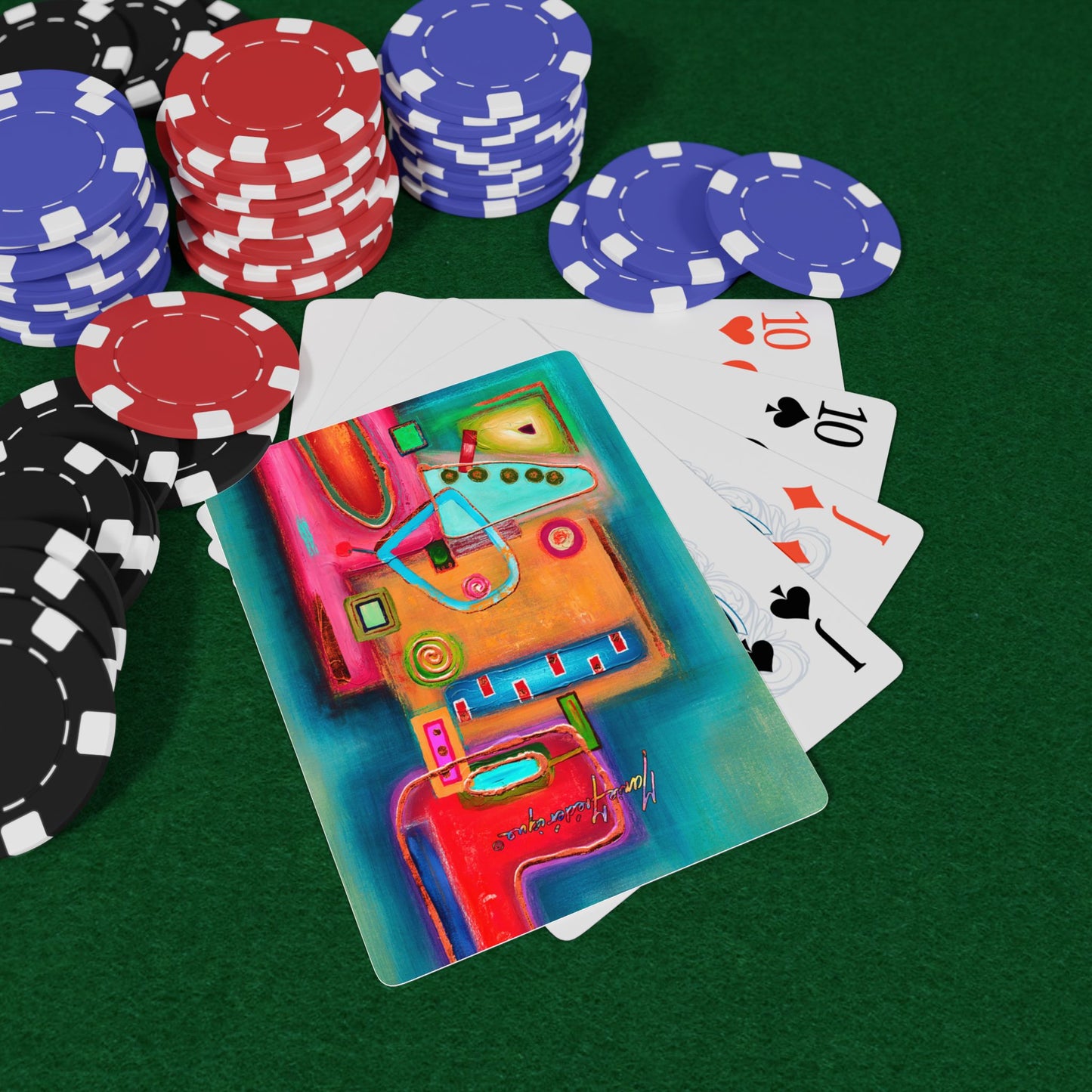 Abstract Train, Bold Artistic Bridge/Poker Playing Cards Set by artist Marie Frederique
