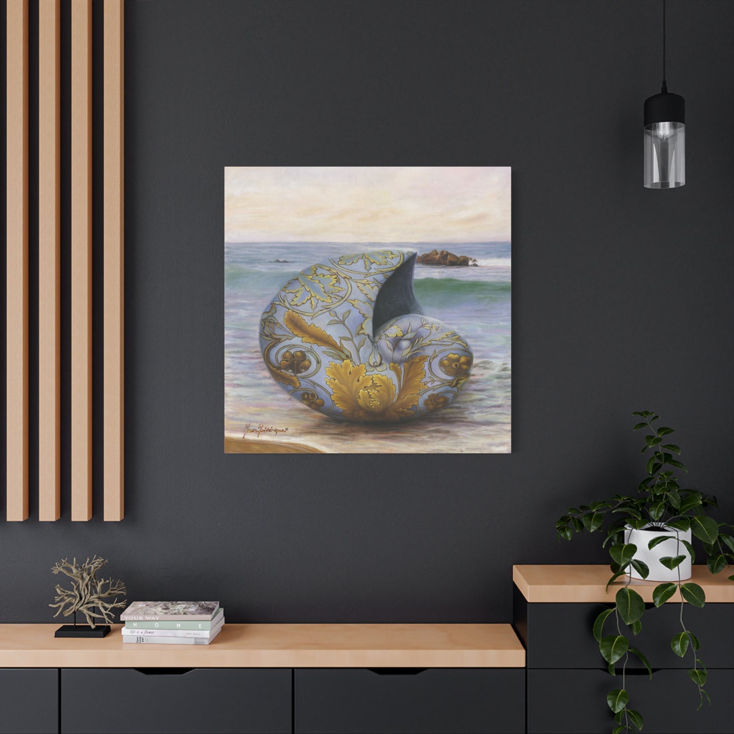 Ocean Tapestry 2 - Elegant Nautilus Coastal Decor Art Print by artist Marie Frederique