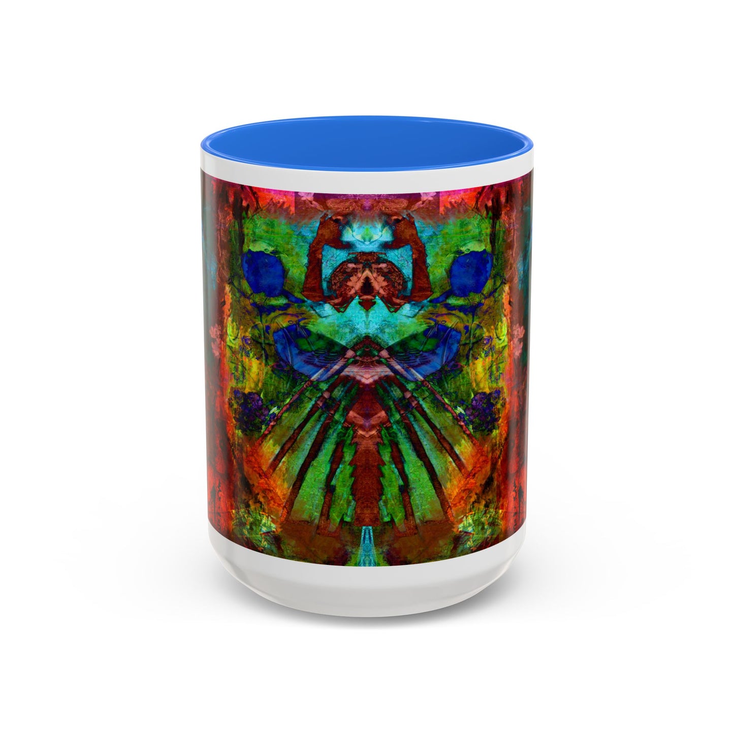 Blue Crane, Abstract Colorful Mug by Artist Marie Frederique