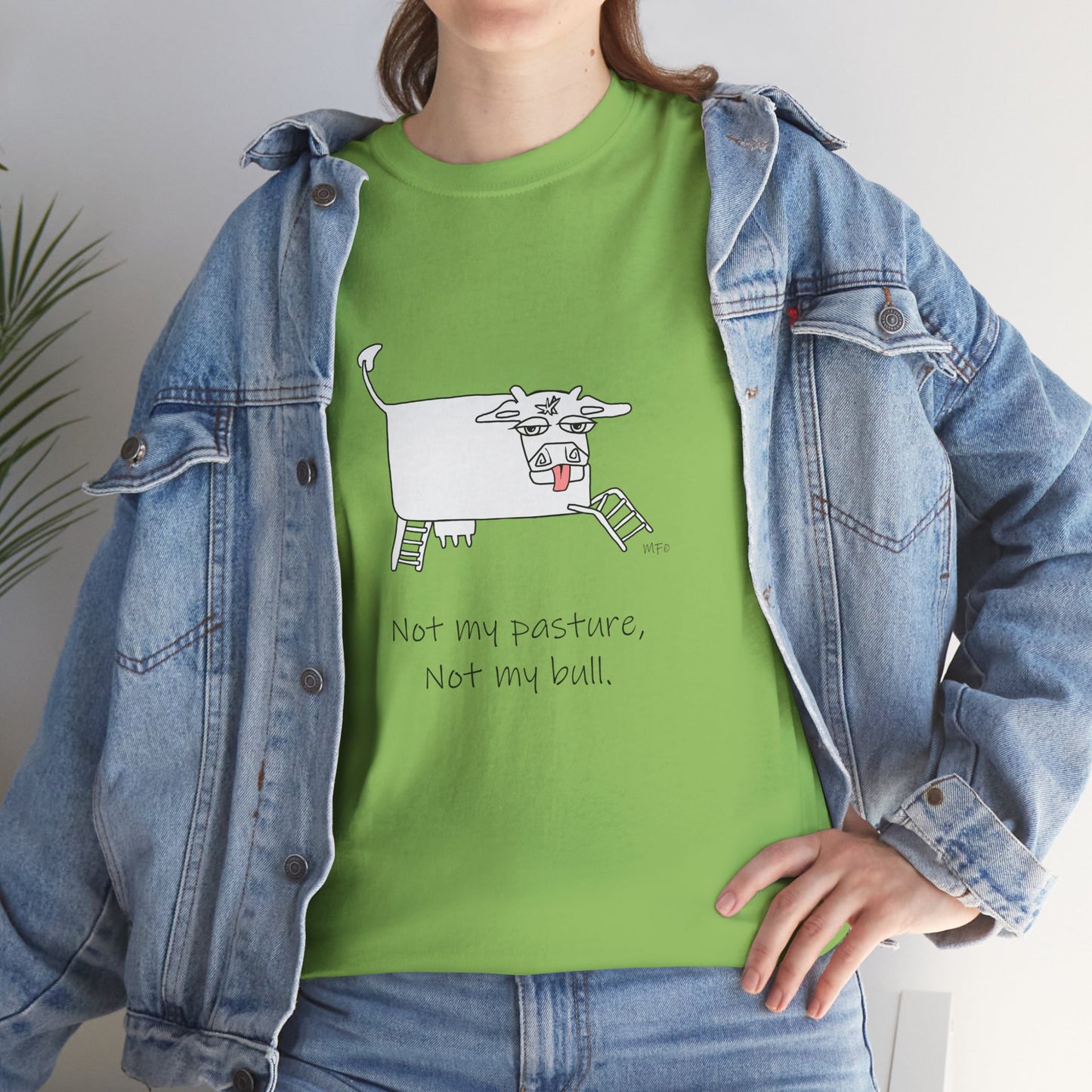 Funny Cow Graphic Tee - "Not My Pasture, Not My Bull" Unisex Heavy Cotton T-Shirt