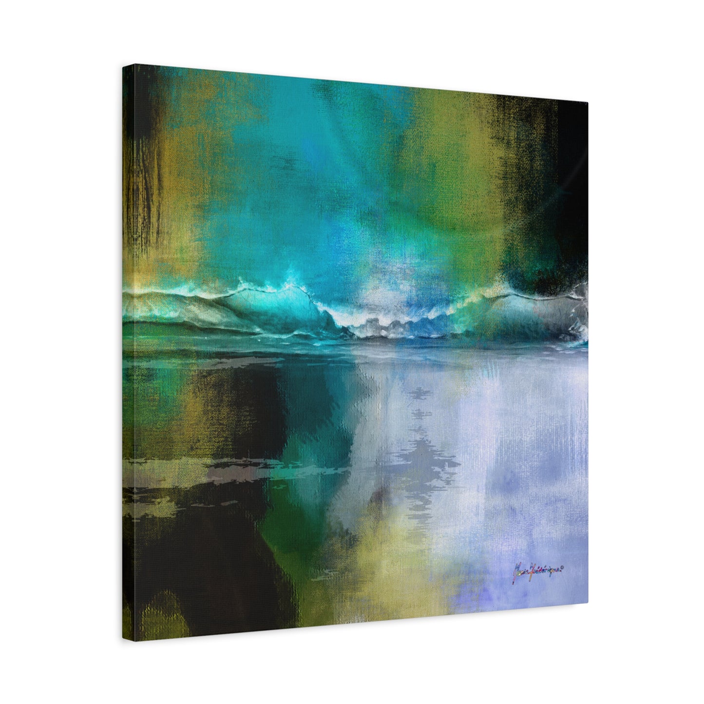Full Moon Beach, Stretched Canvas Print by artist Marie Frederique