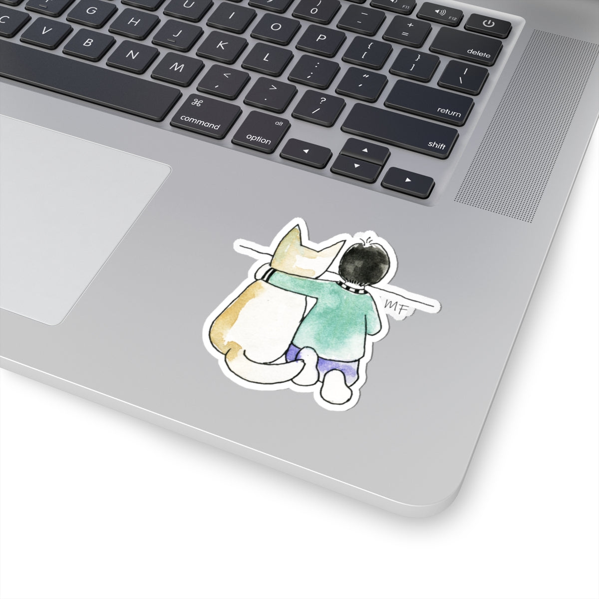 CTS Child and pet looking at the horizon, Sticker by artist Marie Frederique