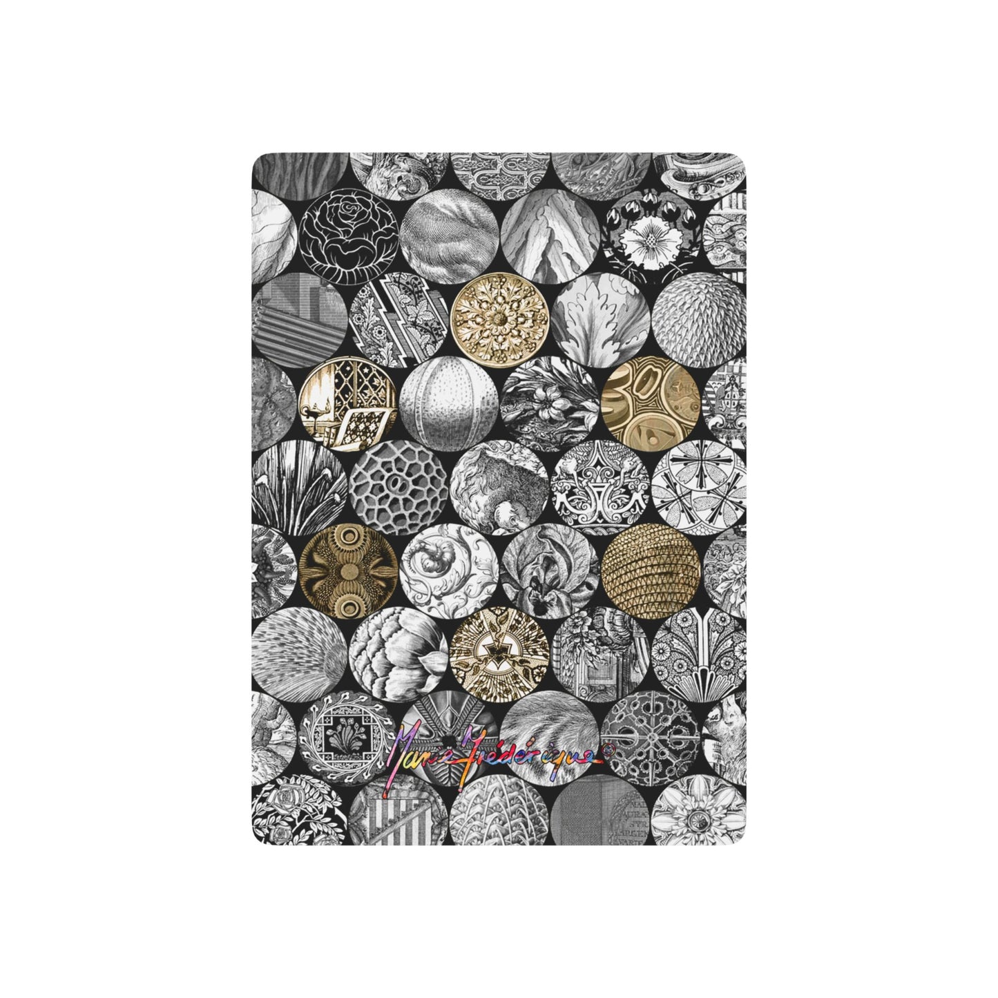 Mosaic Gold Medallions, Elegant Poker Playing Cards – Unique Design for Game Nights by artist Marie Frederique