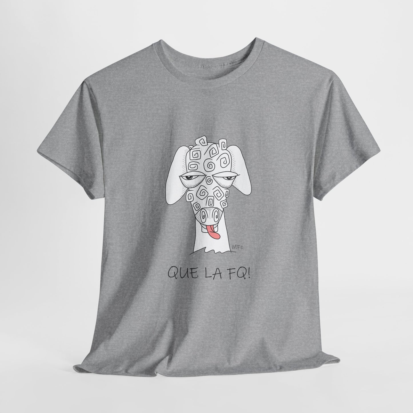 Adult Humor "QUE LA FQ!" Sheep's face - Unisex Heavy Cotton Tee by artist Marie Frederique