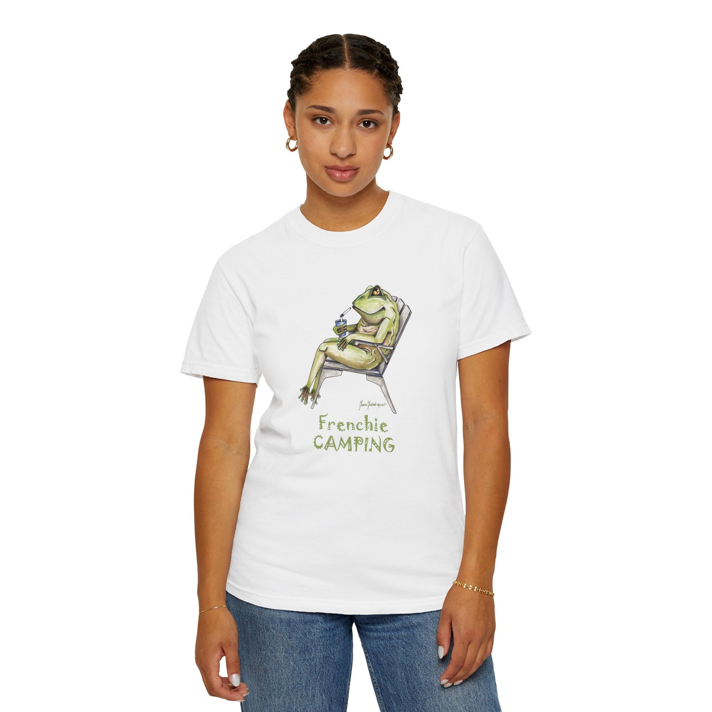 Frog Camping T-Shirt by artist Marie Frederique