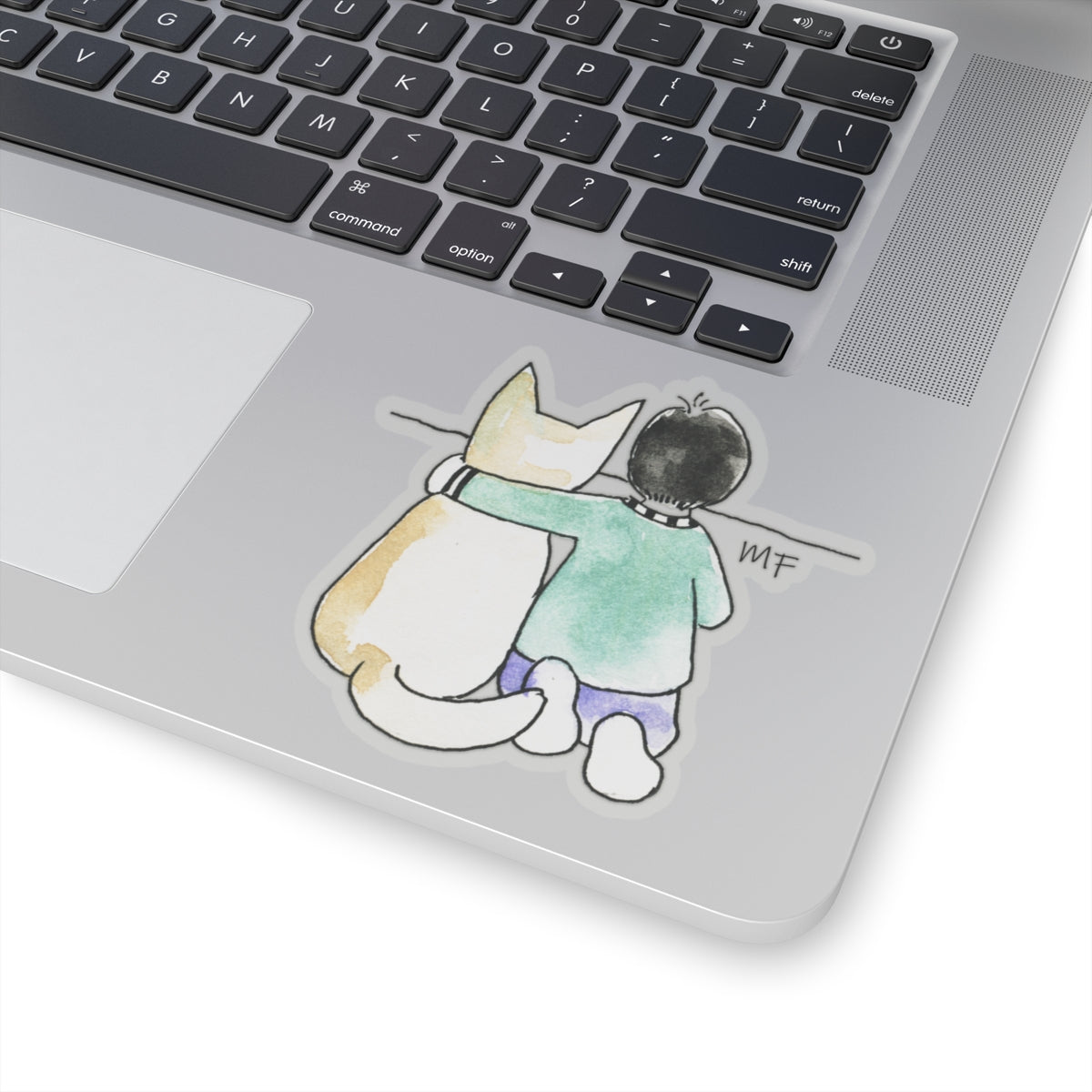 CTS Child and pet looking at the horizon, Sticker by artist Marie Frederique