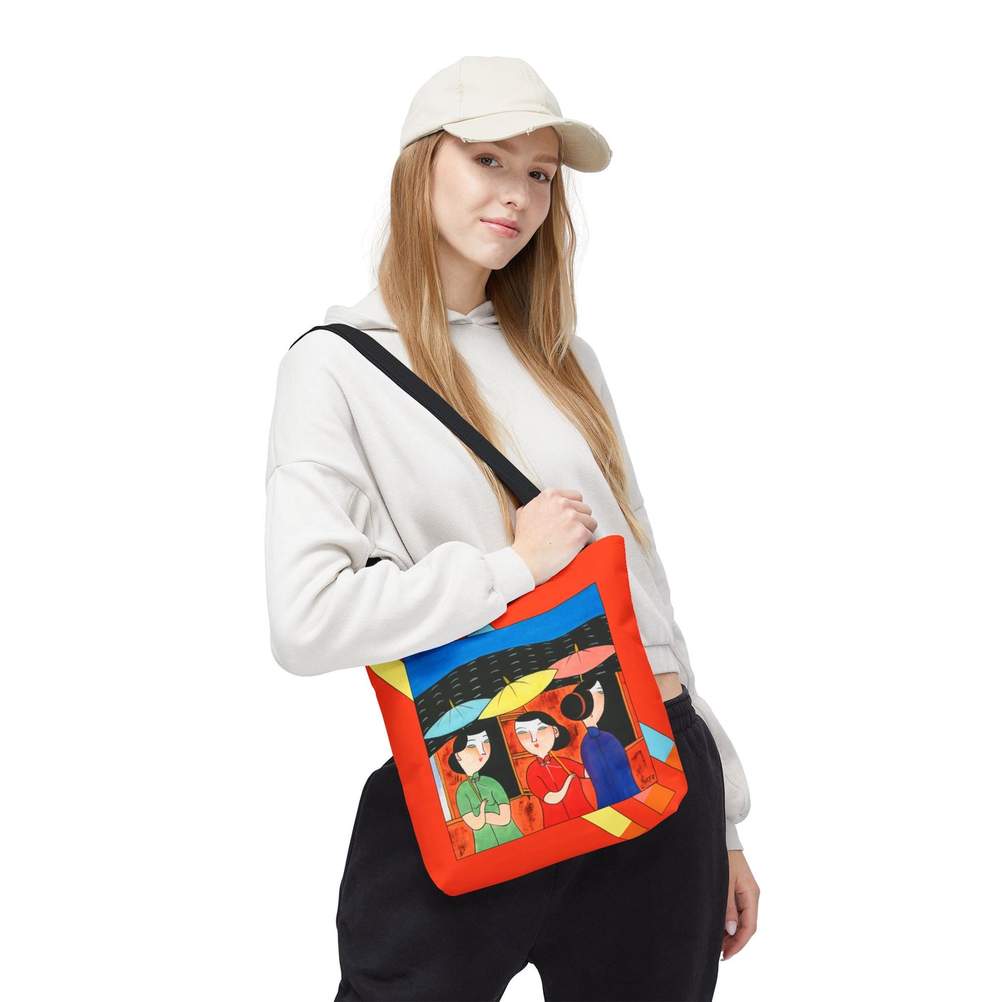 Vibrant Modern Art Tote Bag by artist Marie Frederique