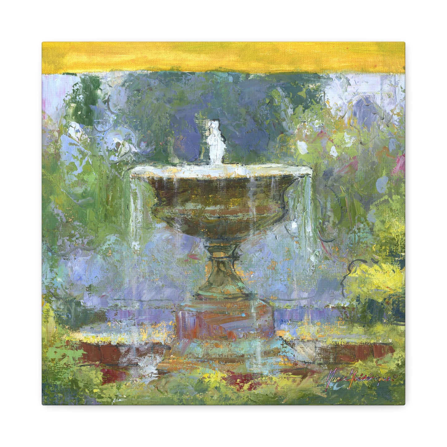 Fountain in the Garden II, Canvas Wall Art by artist Marie Frederique