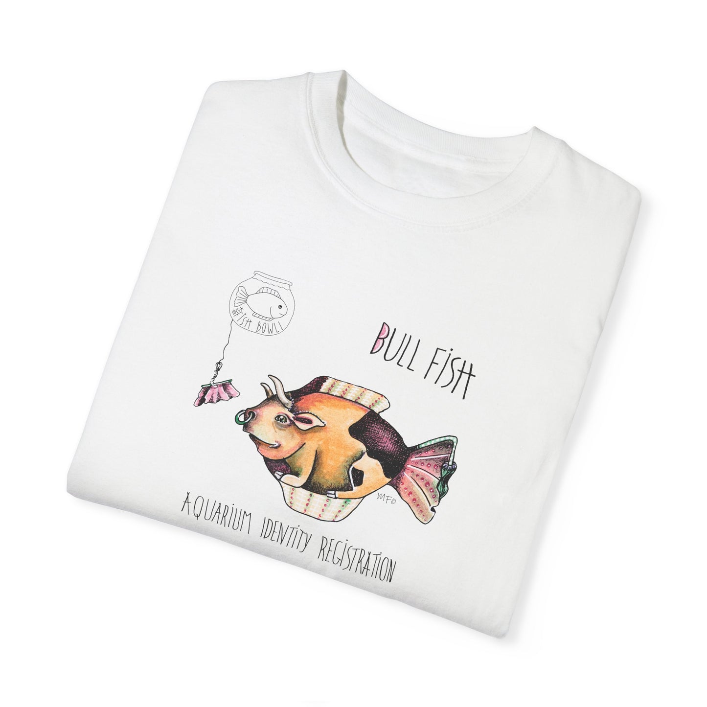 Bull Fish Unisex T-shirt - The Fishbowl Collection by artist Marie Frederique